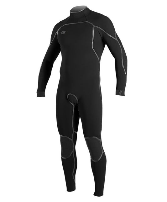 PSYCHO 1 ZEN ZIP 3/2MM STEAMER WETSUIT - BLACK