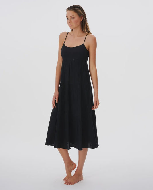 *SALE/CLEARANCE* RIP CURL WOMENS PREMIUM SURF MIDI DRESS - BLACK