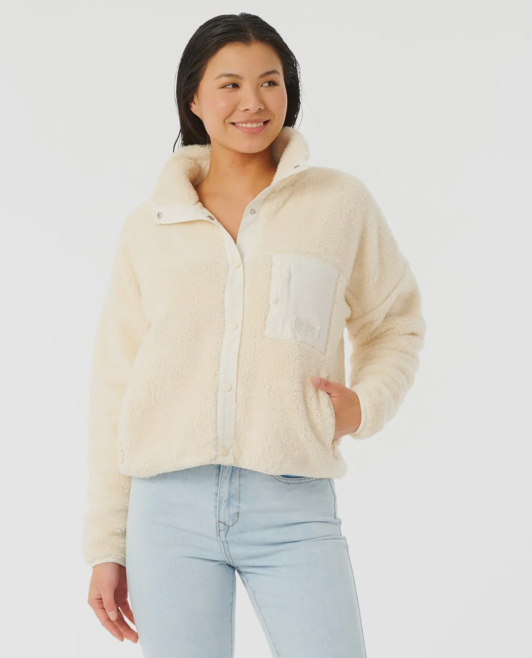 RIP CURL SUPPLY WOMENS POLAR FLEECE - BONE