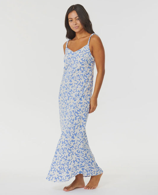 *SALE/CLEARANCE* HOLIDAY TROPICS MIDI DRESS - MID BLUE