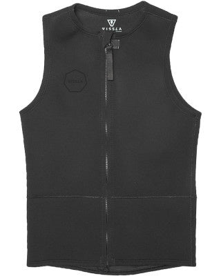 VISSLA FRONT ZIP 2/2 WETSUIT VEST - STEALTH BLACK