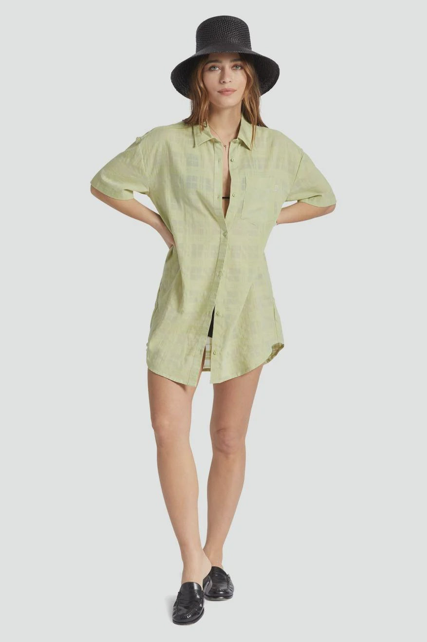 SALE - LEON S/S OVERSHIRT DRESS- PEAR