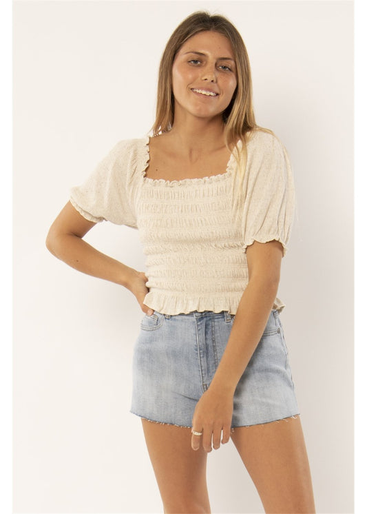 SISSTREVOLUTION CALEDAS S/S KNIT - OATMEAL