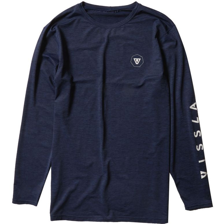 VISSLA ALLTIME L/S SURF TEE / RASH TOP - NAVY