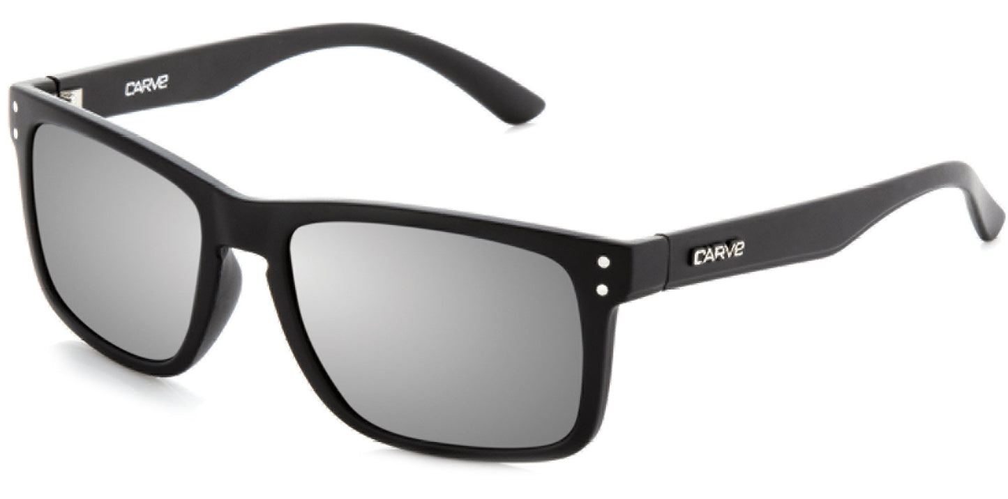 CARVE SUNGLASSES - GOBLIN-X IRIDIUM POLARISED - MATT BLACK / SILVER LENS