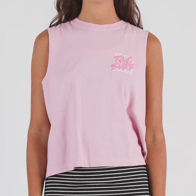 T&C BOARDER CHECK TANK - WASHED PINK