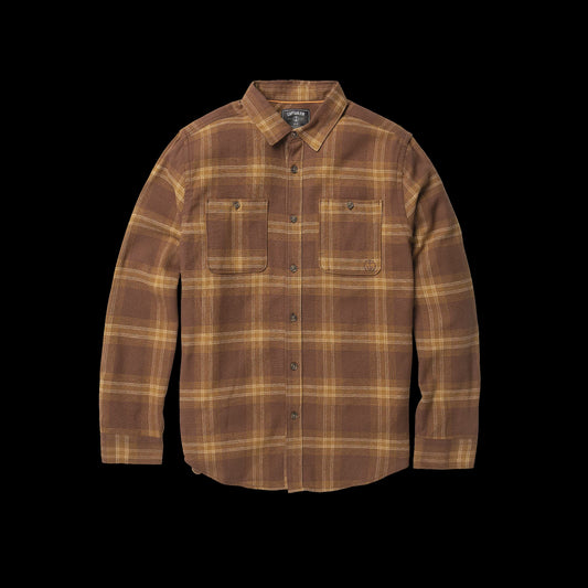 CAPTAIN FIN FIRE PIT L/S WOVEN - DARK EARTH