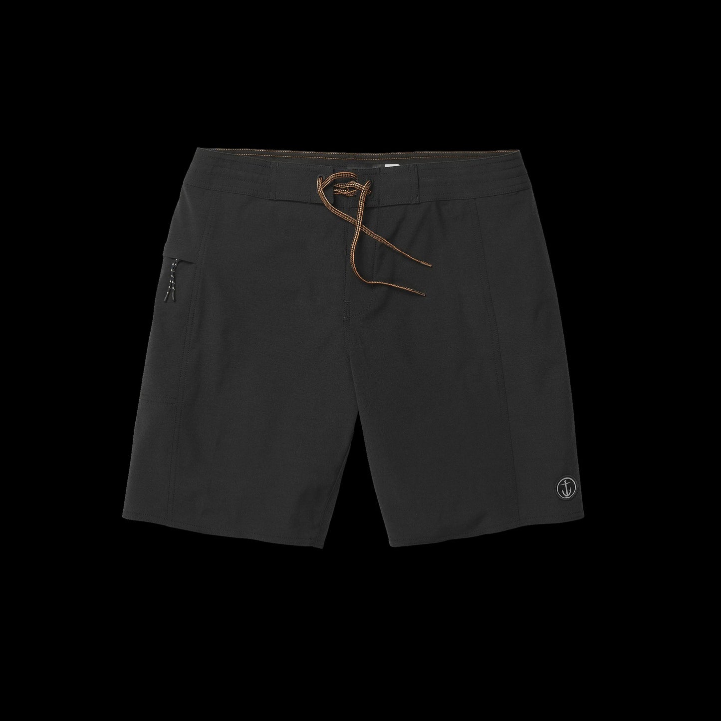CAPTAIN FIN KEYHOLE SOLID BOARDSHORTS 19" - BLACK