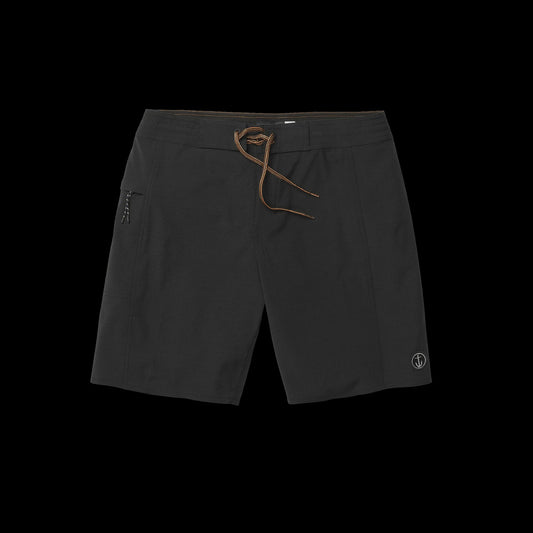 CAPTAIN FIN KEYHOLE SOLID BOARDSHORTS 19" - BLACK