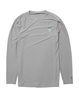 VISSLA TWISTED L/S SURF TEE RASHIE - GREY HEATHER