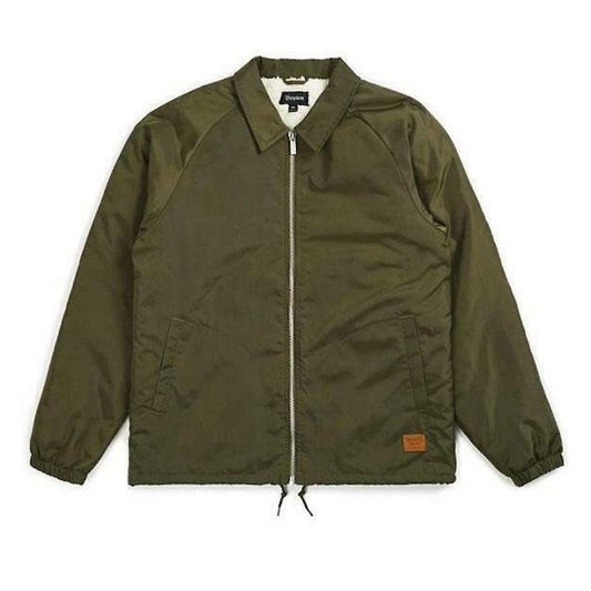 BRIXTON CLAXTON COLLAR SHERPA JACKET - OLIVE