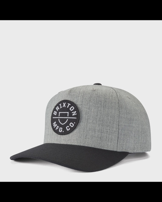 BRIXTON CREST C MP SNAPBACK - HEATHER GREY/BLACK