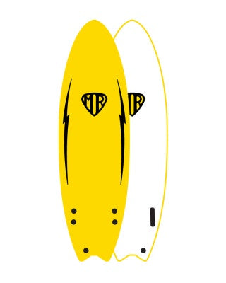 MR EZI RIDER TWIN FIN 6'0" SOFTBOARD - MIXED COLOURS