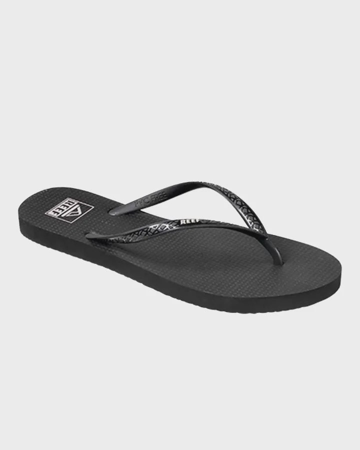 REEF SEASIDE WOMENS RUBBER THONGS - BLACK