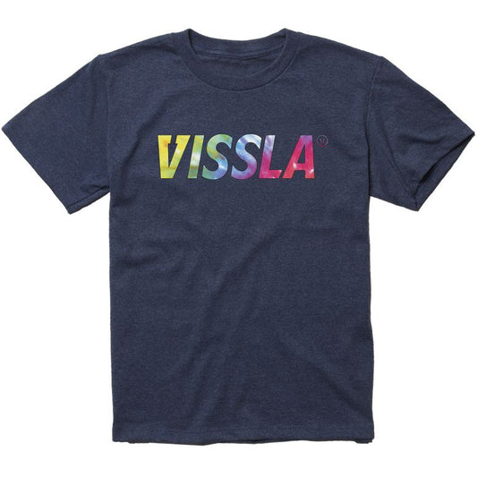 VISSLA EL SPORTO TIE DYE BOYS TEE - NAVY HEATHER