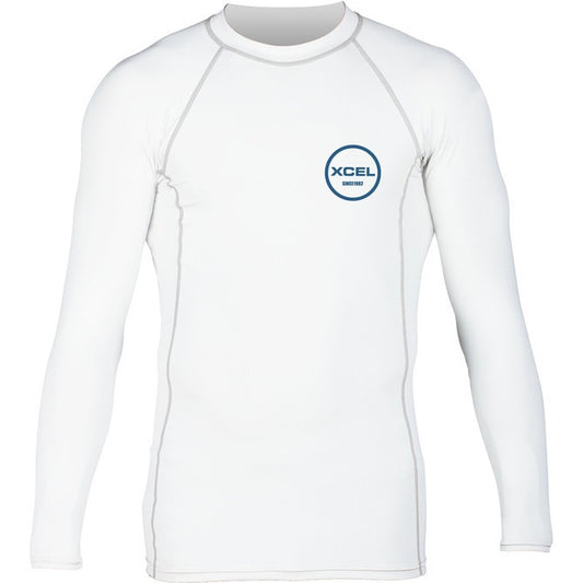 XCEL HUNTINGTON L/S UV RASH SHIRT - WHITE