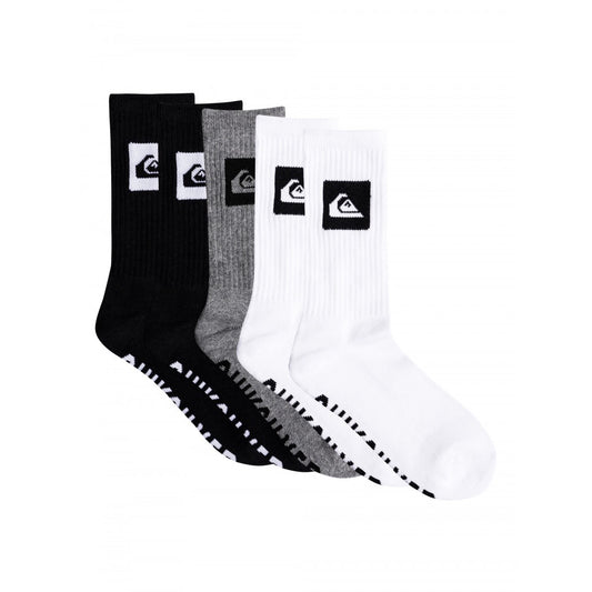 QUIKSILVER CREW SOCKS PACK 5PCE - MIXED COLOURS