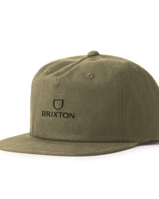 BRIXTON ALPHA MP SNAPBACK - OLIVE & BLACK/GOLD