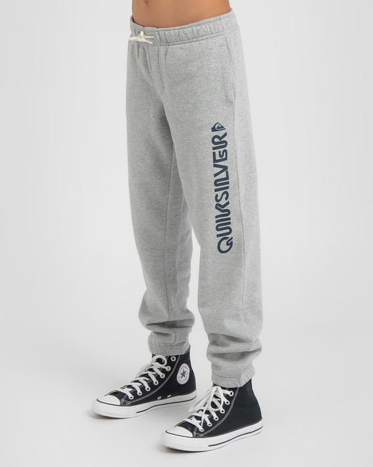 QUIKSILVER TRACKPANT - YOUTH SCREEN - LIGHT GREY