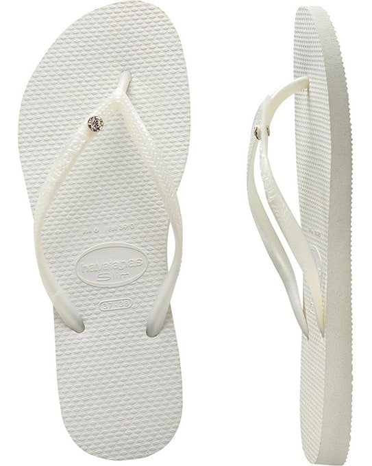 HAVAIANAS SLIM CRYSTAL SW WHITE - WOMENS