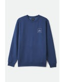 BRIXTON ALPHA SQUARE CREW - JOE BLUE -SALE