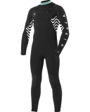 VISSLA BOYS 7 SEAS SHREDDER 3-2 FULL CHEST ZIP- BLACK : BW32Q7SC