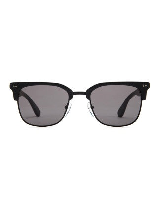 OTIS 100 CLUB SUNGLASSES - MATTE BLACK/BRUSHED GUNMETAL - GREY LENS