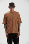 AFENDS SUPPLY RECYCLED OVERSIZED FIT TEE - CAMEL