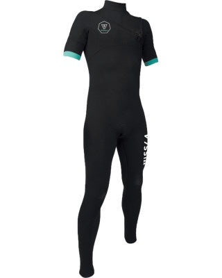 VISSLA BOYS 7 SEAS 2-2 S/S FULL SUIT-BLACK / JADE : BW22O7SF