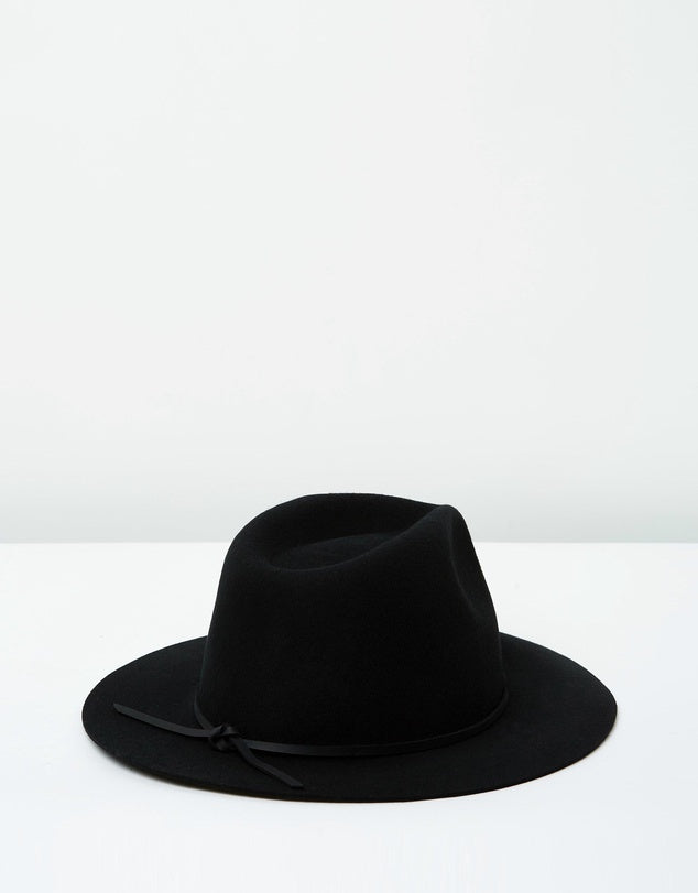 BRIXTON WESLEY FEDORA -BLACK AND GREY