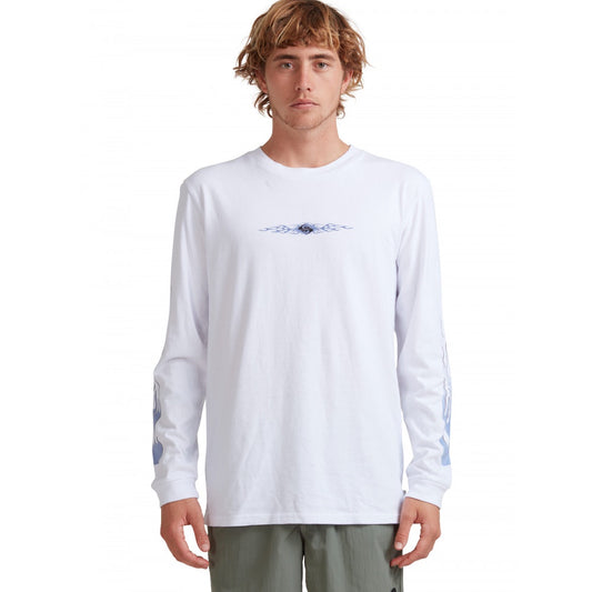 QUIKSILVER IN FLAMES LONG SLEEVE TOP - WHITE