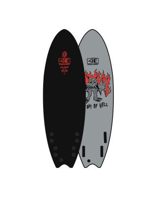 OCEAN AND EARTH BAT OUTTA HELL EZI-RIDER 5'6" QUAD - BLACK SILVER