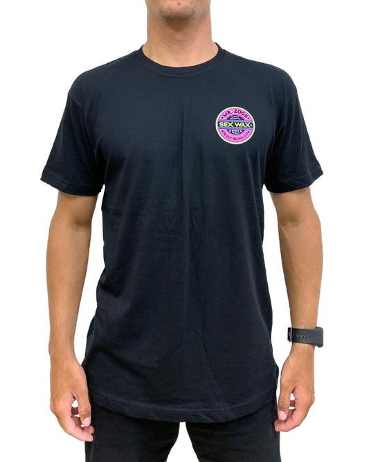 SEXWAX MR ZOG FLUORO TEE - BLACK/FLURO LOGO