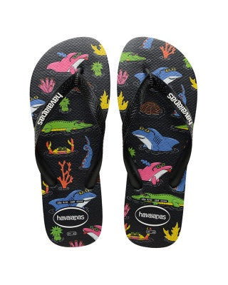 HAVAIANAS KIDS TOP MULGA BLACK THONGS