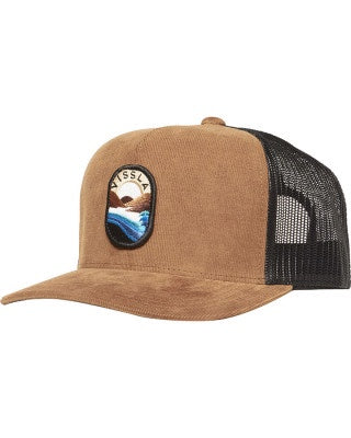 VISSLA SOLID SETS CORD ECO TRUCKER HAT - BROWN