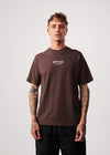 AFENDS SPACED RECYCLED RETRO TEE - COFFEE