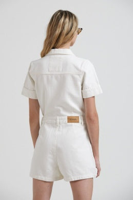 AFENDS JUNIE ORGANIC DENIM PLAYSUIT - OFF WHITE - SALE (FROM 180 TO 108)