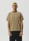 AFENDS INVISIBLE RETRO T-SHIRT - TOFFEE STRIPE