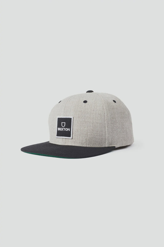 BRIXTON ALPHA SQUARE MP SNAPBACK - HEATHER GREY/BLACK