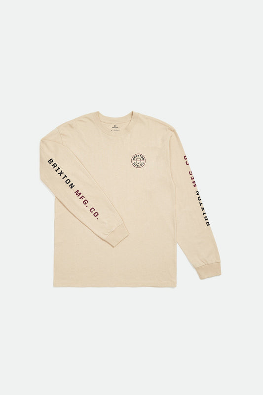 BRIXTON CREST L/S STANDARD TEE - SAND