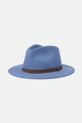 BRIXTON MESSER PACKABLE FEDORA HAT - SLATE BLUE