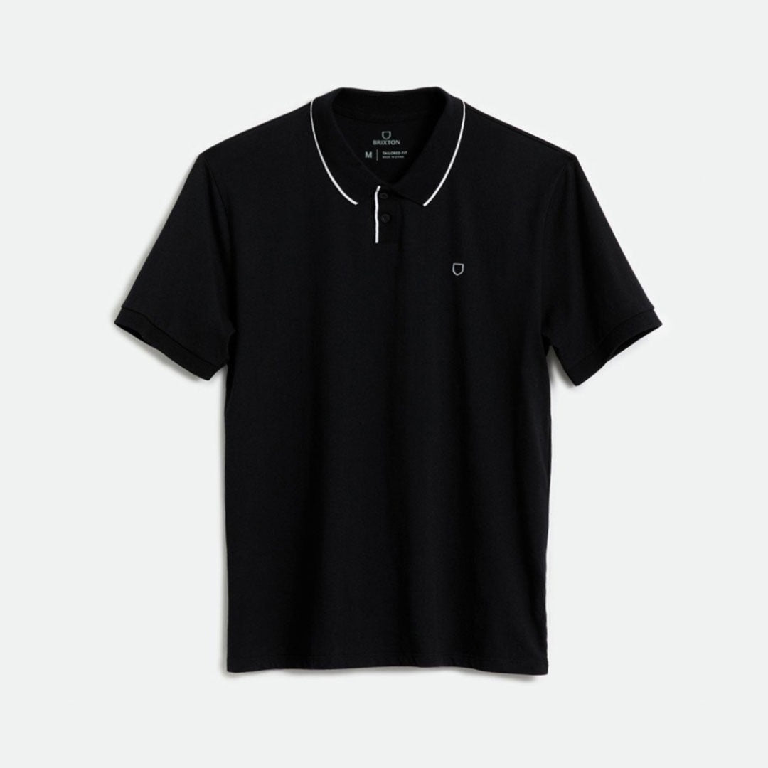 BRIXTON PROPER S/S POLO KNIT - BLACK