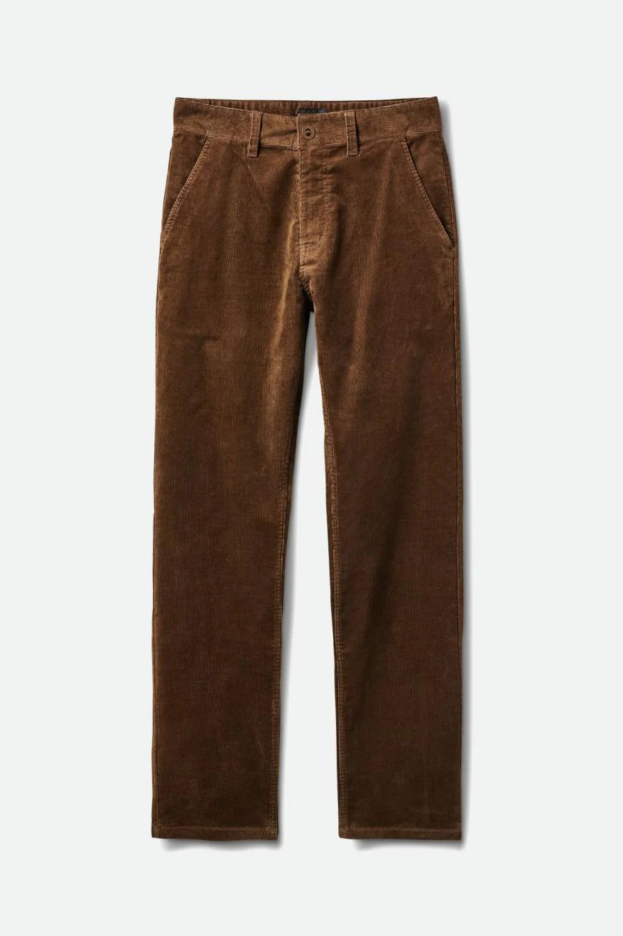 BRIXTON CHOICE CHINO REGULAR CORD PANT - DARK EARTH