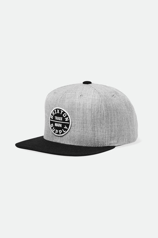 BRIXTON OATH III SNAPBACK CAP - LIGHT HEATHER GREY/BLACK