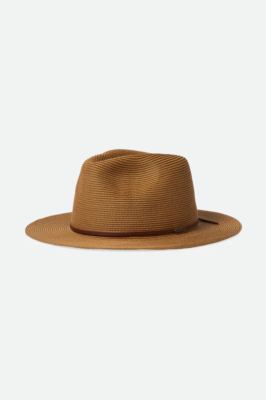 BRIXTON WESLEY STRAW PACKABLE FEDORA : 10823