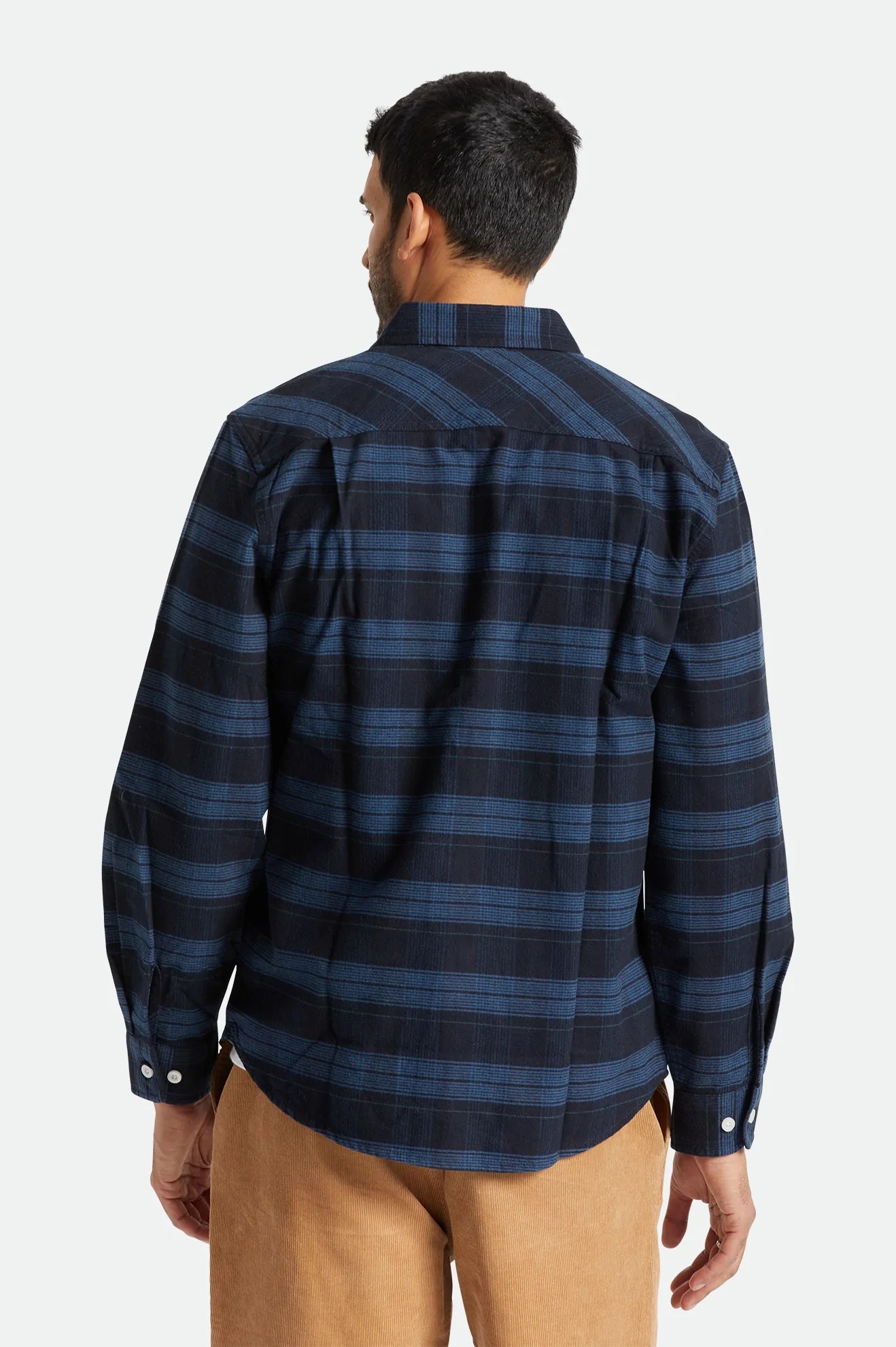 BRIXTON BOWERY STRETCH L/S FLANNEL - NAVY