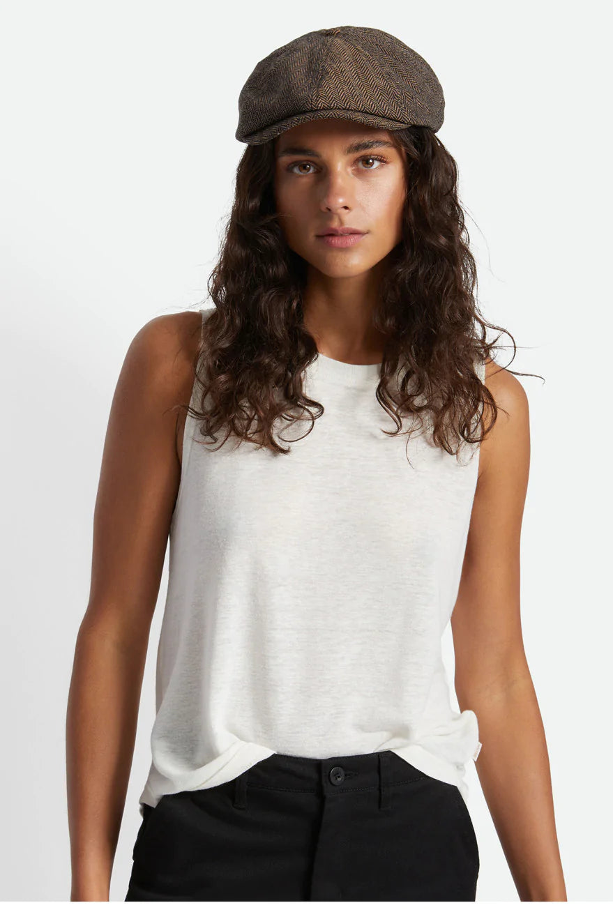 BRIXTON BROOD SNAP CAP - BROWN/KHAKI ON SALE $35