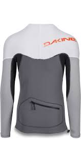 DAKINE MENS STORM SNUG FIT LONG SLEEVE RASH VEST - CARBON