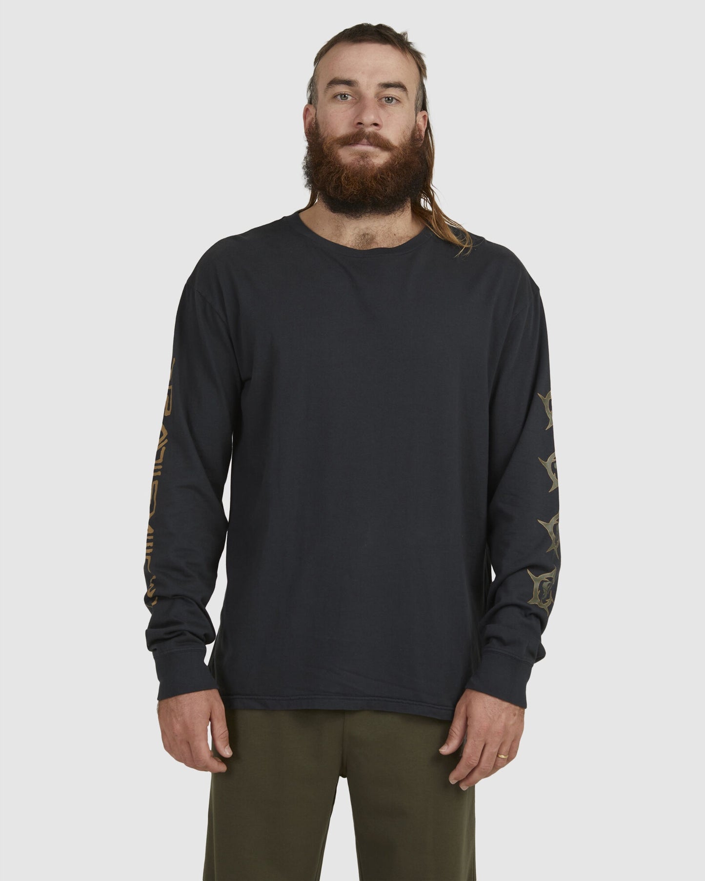 QUIKSILVER MONGREL LS MENS TEE - BLACK