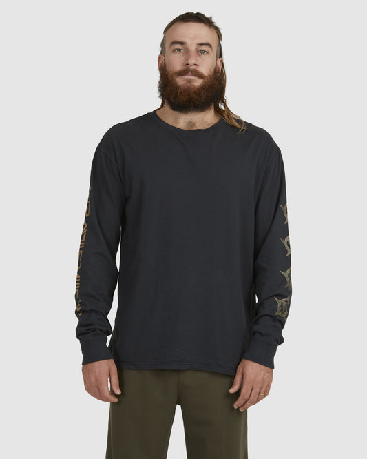 QUIKSILVER MONGREL LS MENS TEE - BLACK